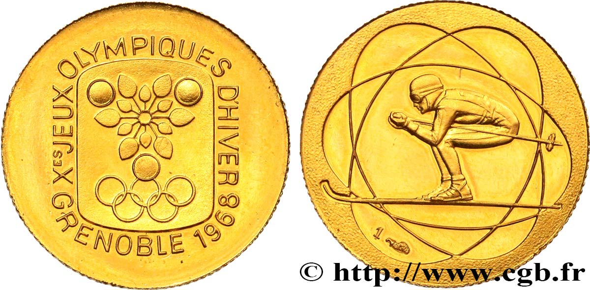 QUINTA REPUBBLICA FRANCESE Médaille, Xes Jeux Olympiques d’Hiver de Grenoble SPL