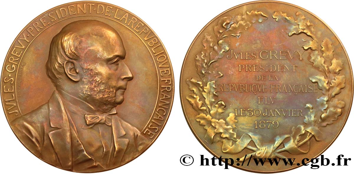 TERZA REPUBBLICA FRANCESE Médaille, Élection de Jules Grévy q.SPL
