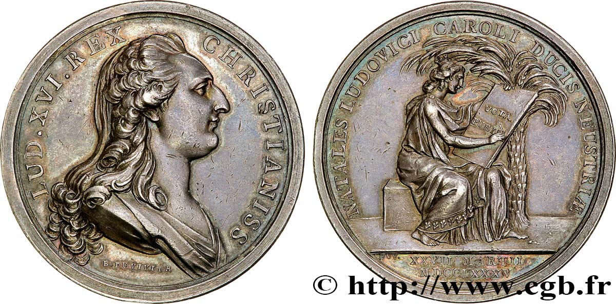 LOUIS XVI Médaille, Naissance du duc de Normandie (Louis XVII) TTB+