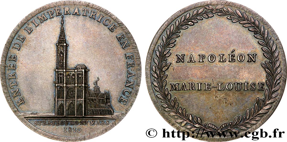 PREMIER EMPIRE / FIRST FRENCH EMPIRE Médaille, entrée de Marie-Louise à Strasbourg XF/AU