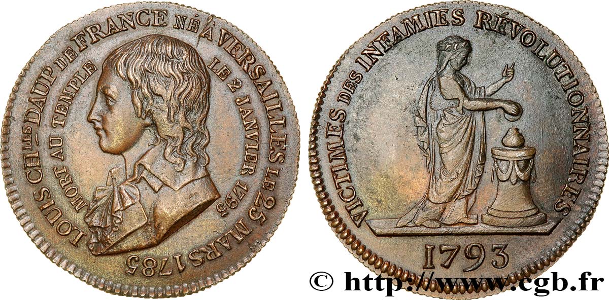 LOUIS XVII Médaille pour la mort de Louis XVII TTB+/TTB