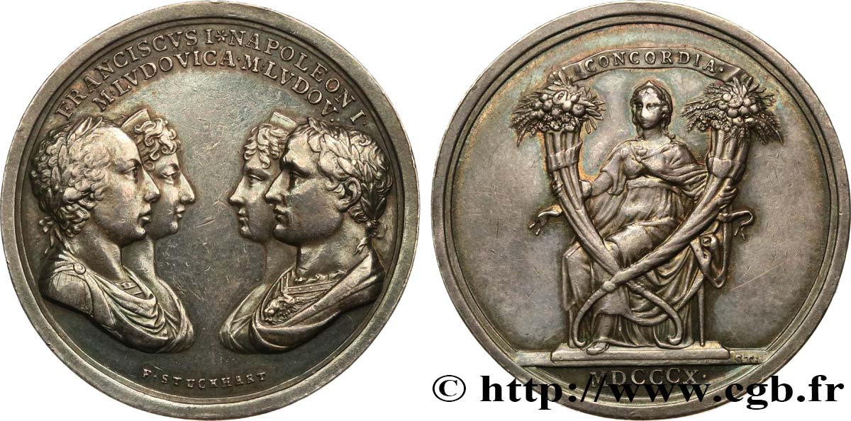 PREMIER EMPIRE Médaille, Mariage de Napoléon Ier et de Marie Louise d Autriche à Vienne TTB