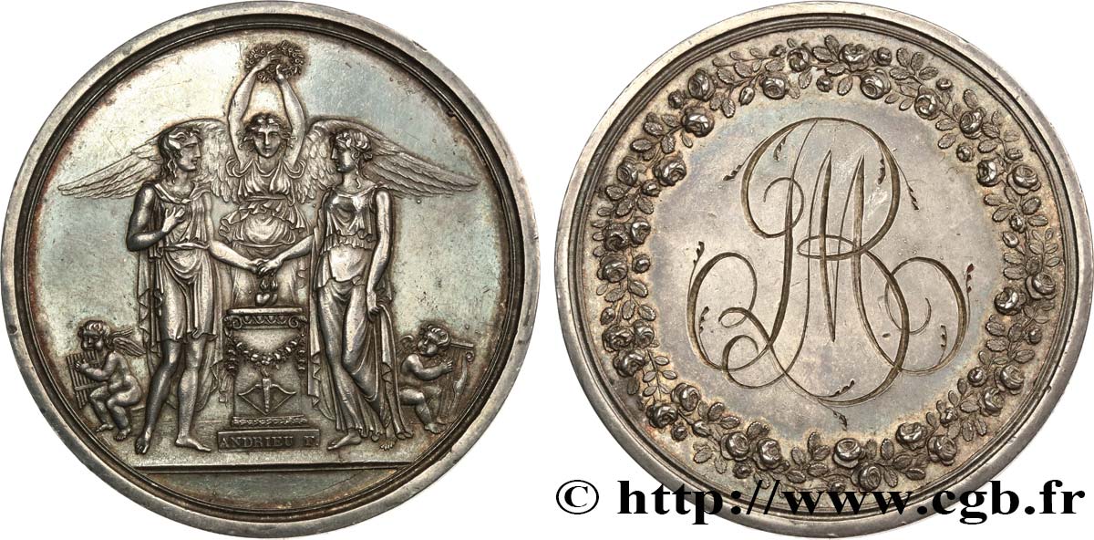 AMOUR ET MARIAGE Médaille de Mariage, Paix de Lunéville (1801) q.SPL