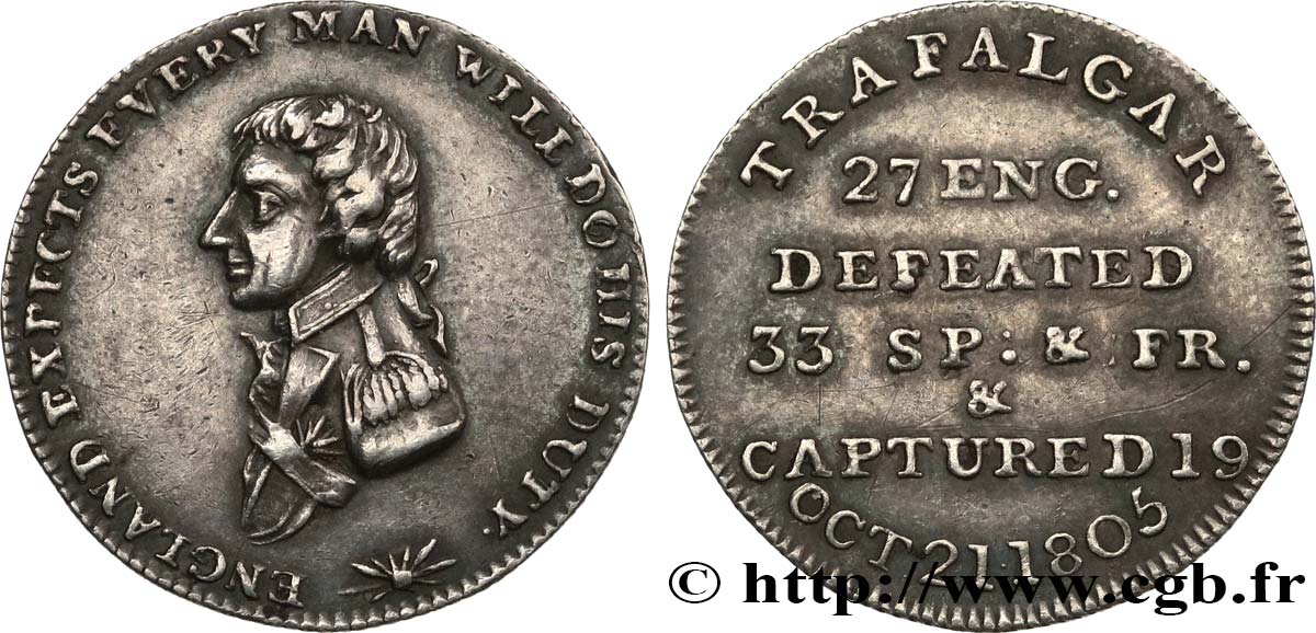 GROSSBRITANIEN - GEORG III. Médaille, Victoire de Nelson, Trafalgar fVZ