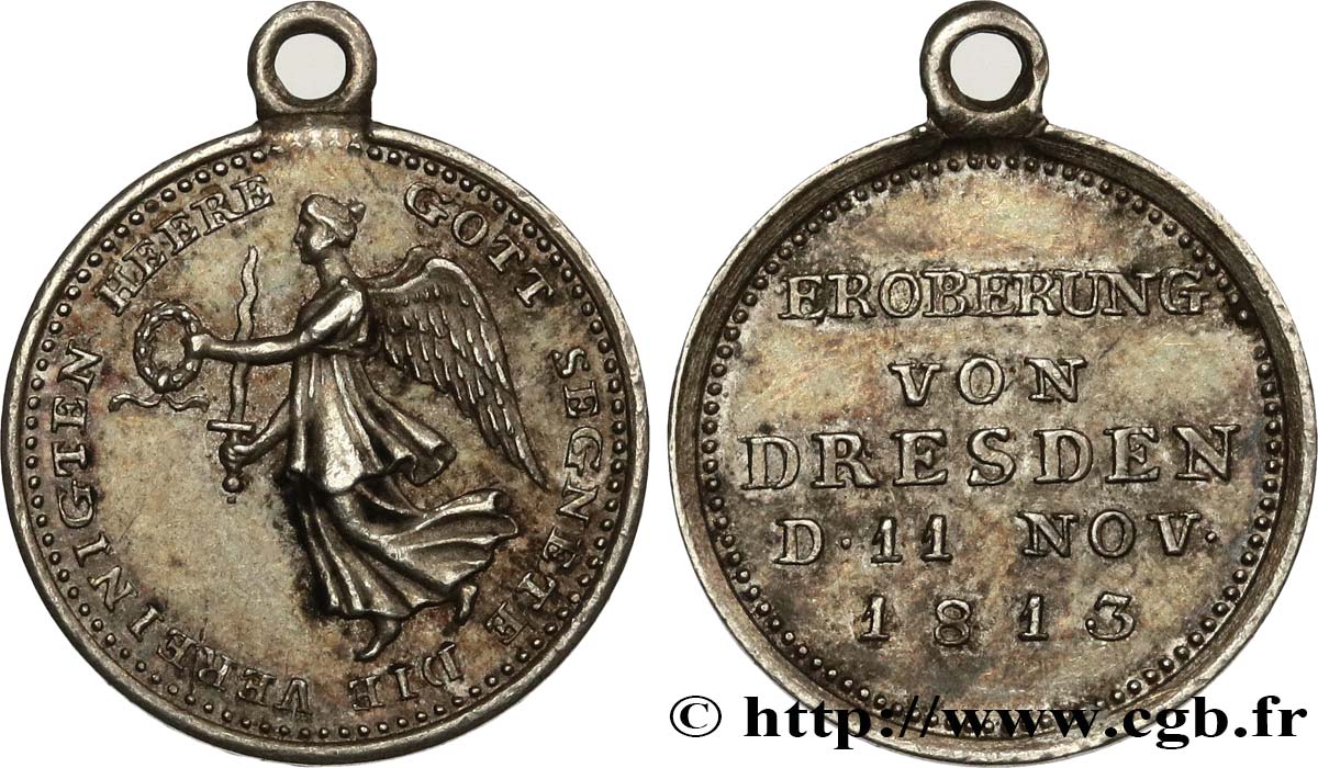 ALLEMAGNE - PRUSSE Médaille, Conquête de Dresde TTB+