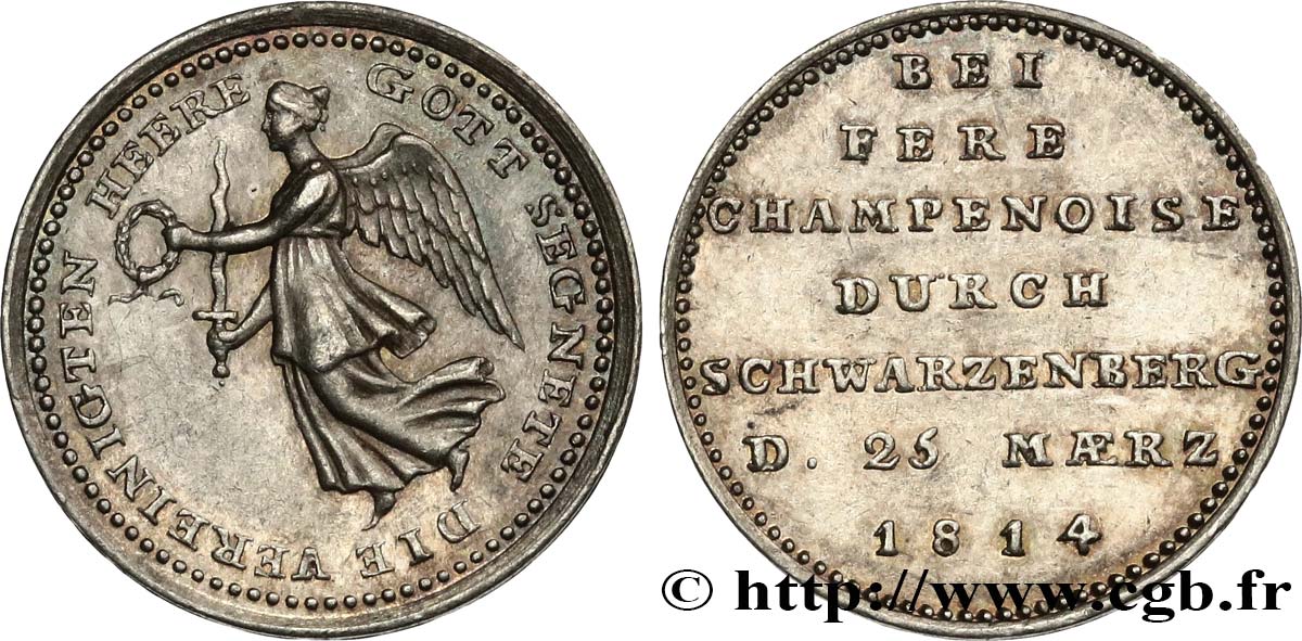 ALEMANIA - PRUSIA Médaille, Fère-Champenoise par Schwarzenberg EBC