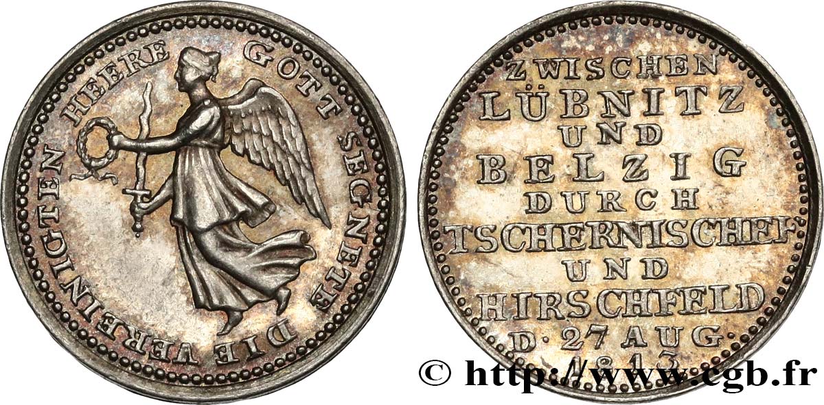 ALEMANIA - PRUSIA Médaille, Entre Lübnitz et Belzig par Tschernische et Hirschfeld EBC