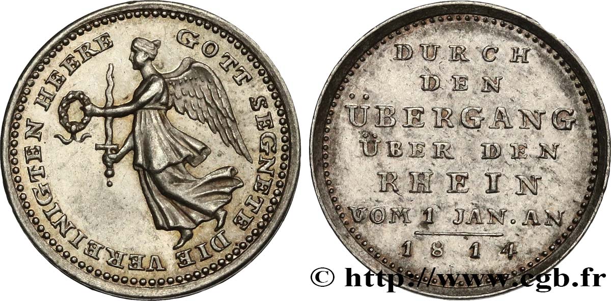 GERMANIA - PRUSSIA Médaille, Traversée sur le Rhin SPL