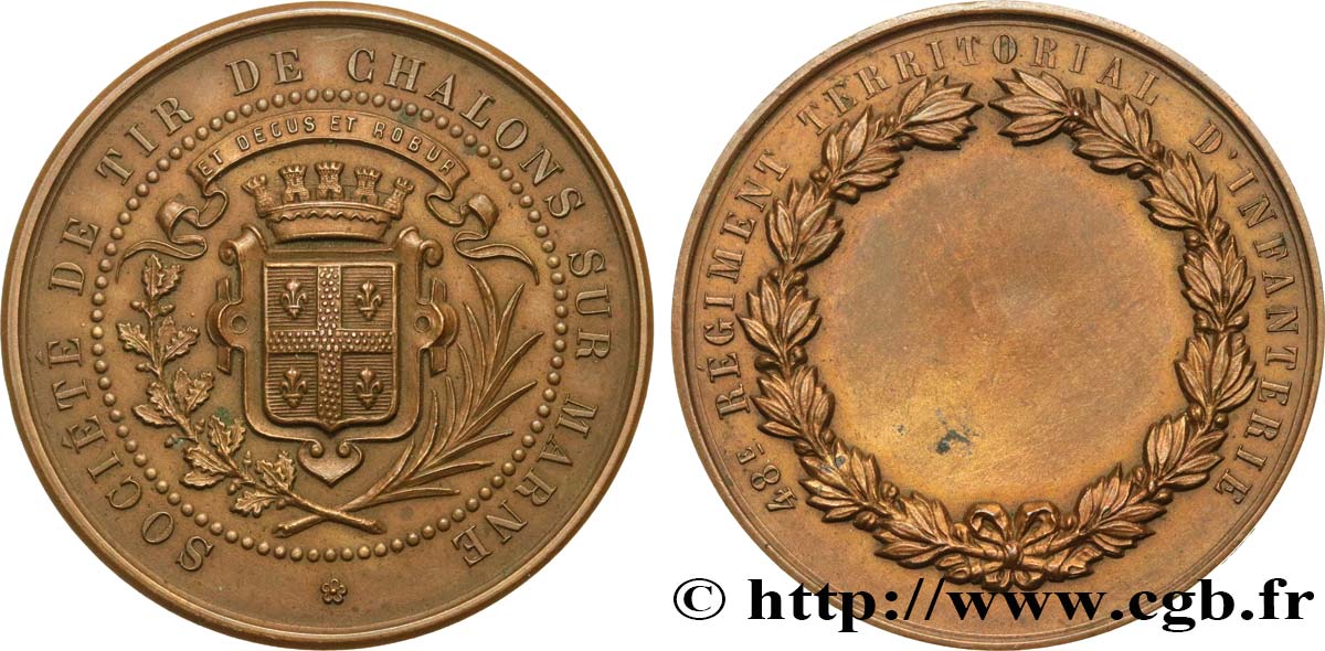TIR ET ARQUEBUSE Médaille, 48e régiment territorial d’infanterie TTB+