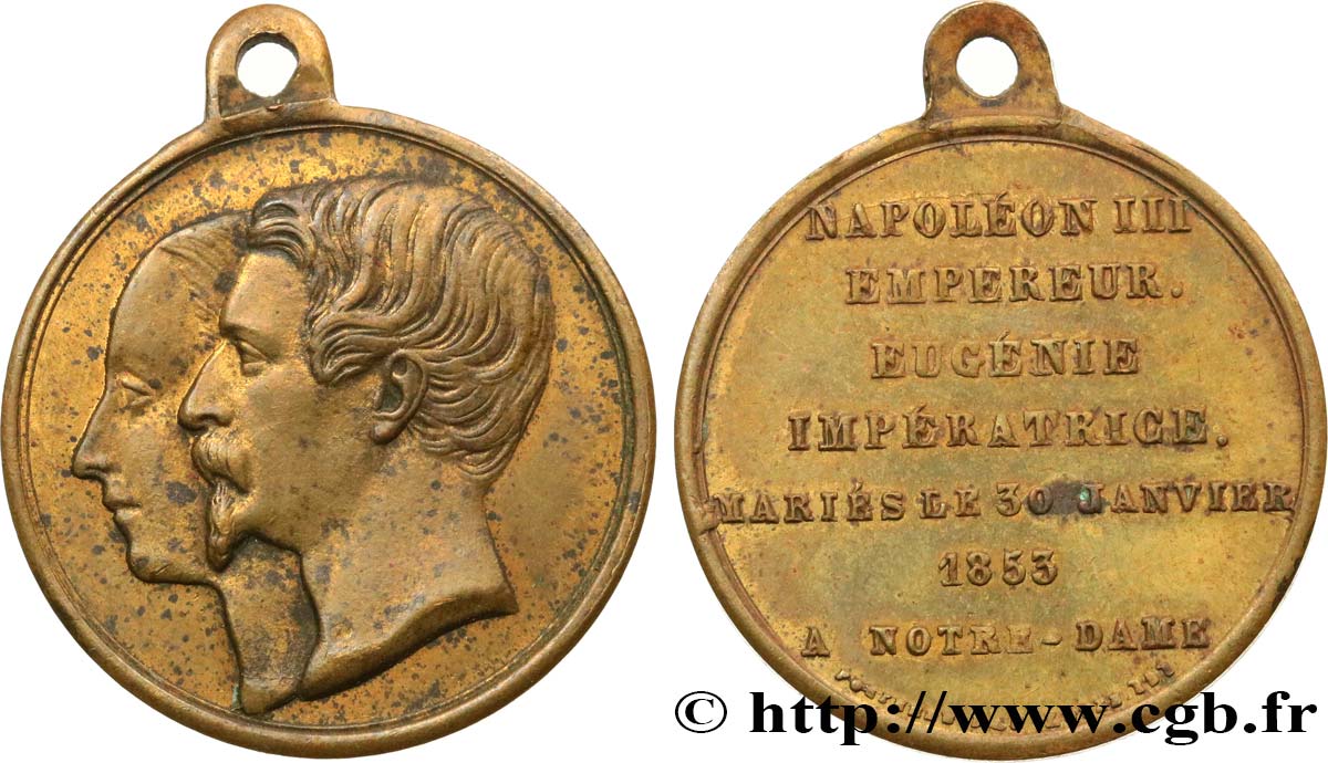 AMOUR ET MARIAGE Médaillette, Mariage de Napoléon III et d’Eugénie MBC