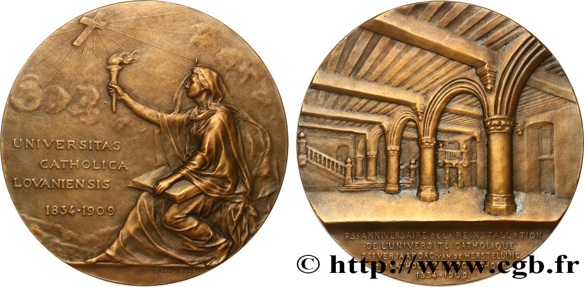 BELGIUM Médaille, 75e anniversaire de la réinstallation de l’Université catholique AU