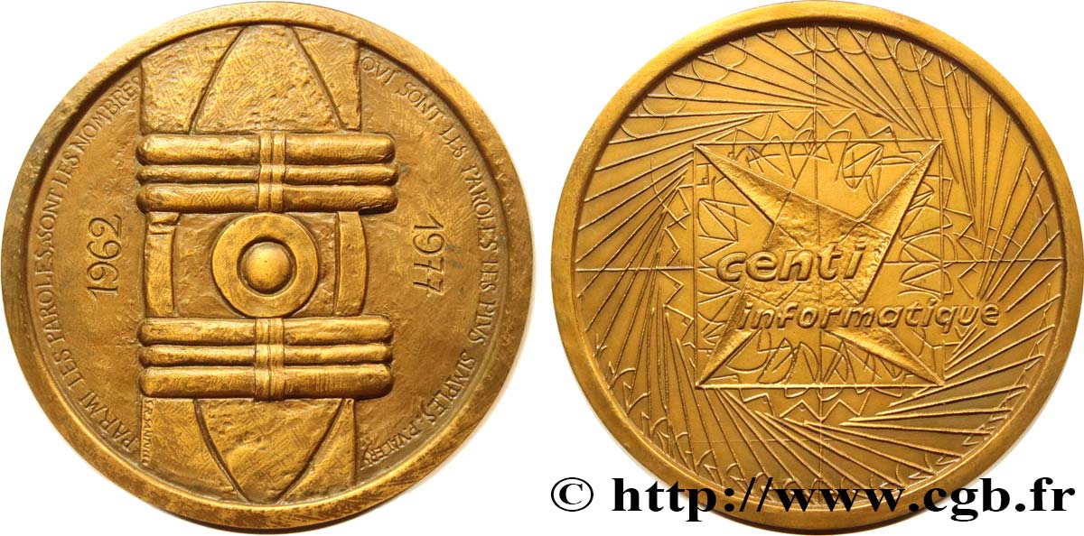 QUINTA REPUBLICA FRANCESA Médaille, Prix Centi-informatique EBC