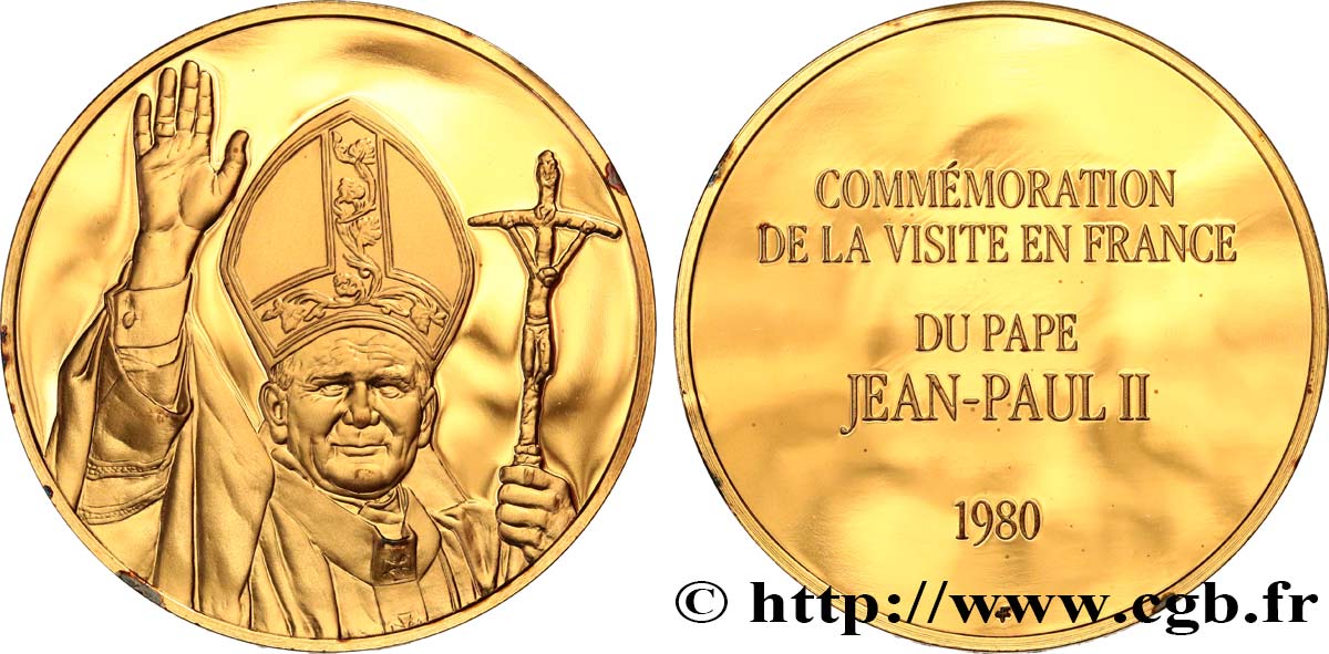 JOHN-PAUL II (Karol Wojtyla) Médaille, Commémoration visite du Pape Jean-Paul II en France MS
