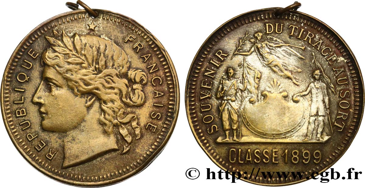TERZA REPUBBLICA FRANCESE Médaille, Souvenir du tirage au sort BB