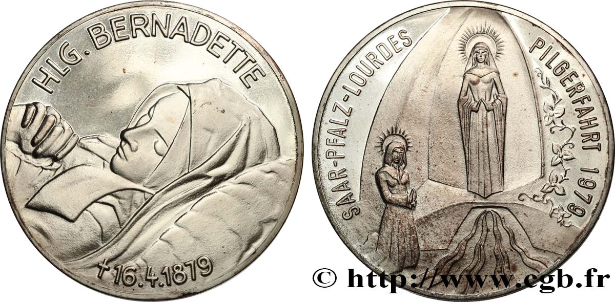 PERSONNAGES CÉLÈBRES Médaille, Pèlerinage de Lourdes, Sainte Bernadette SUP