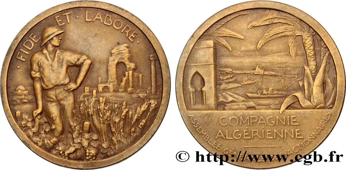ALGÉRIE - QUATRIÈME RÉPUBLIQUE Médaille, Compagnie algérienne, Assemblée générale des actionnaires MBC+