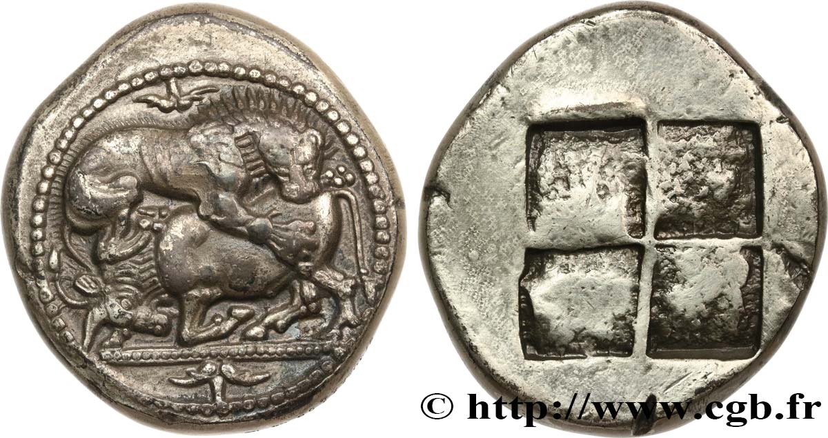 CINQUIÈME RÉPUBLIQUE Médaille antiquisante, Tétradrachme d’Acanthe, Macédoine TTB+