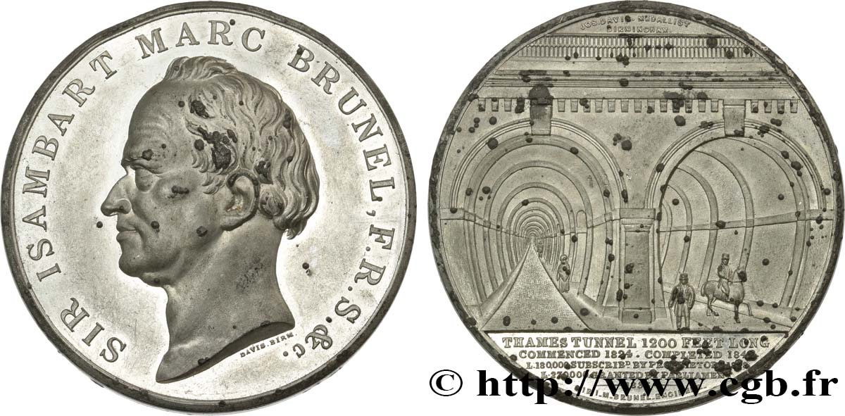 GRANDE BRETAGNE - VICTORIA Médaille, tunnel de la Tamise TTB+