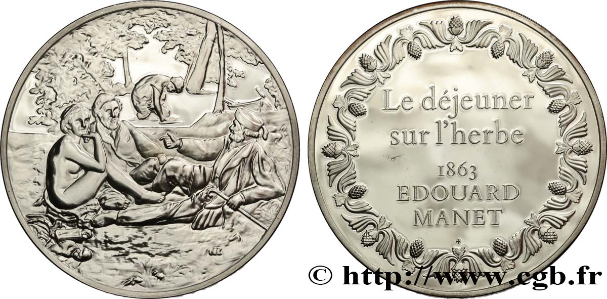 THE 100 GREATEST MASTERPIECES Médaille, Le déjeuner sur l’herbe de Manet EBC