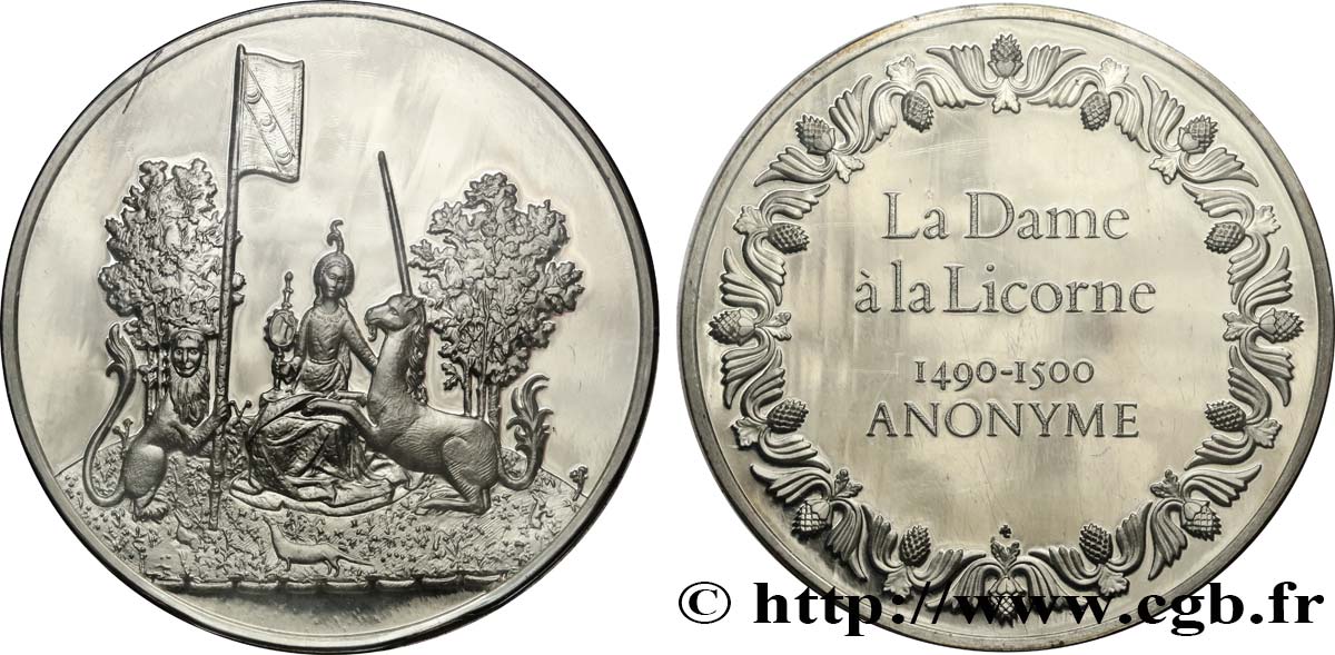 ART, PAINTING AND SCULPTURE Médaille, La Dame à la licorne AU