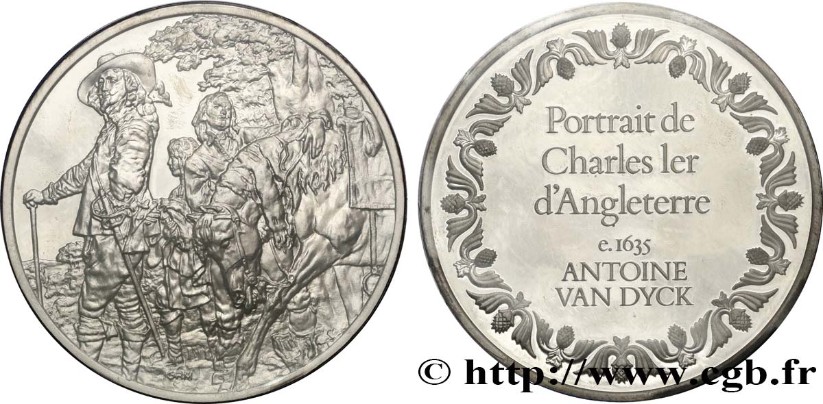 LES 100 PLUS GRANDS CHEFS-D OEUVRE Médaille, Portrait de Charles Ier d’Angleterre par Van Dyck SUP