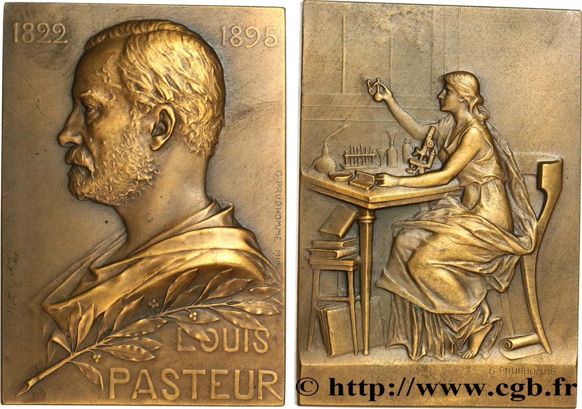 SCIENCES & SCIENTIFIQUES Plaque, Louis Pasteur TTB+
