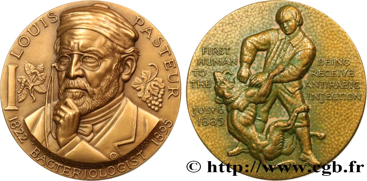 SCIENCES & SCIENTIFIQUES Médaille, Louis Pasteur EBC/MBC