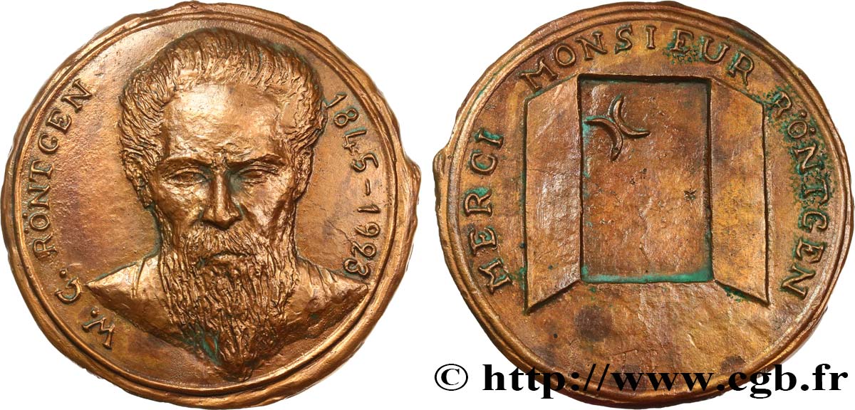 SCIENCES & SCIENTIFIQUES Médaille, Wilhelm Conrad Röntgen TTB+