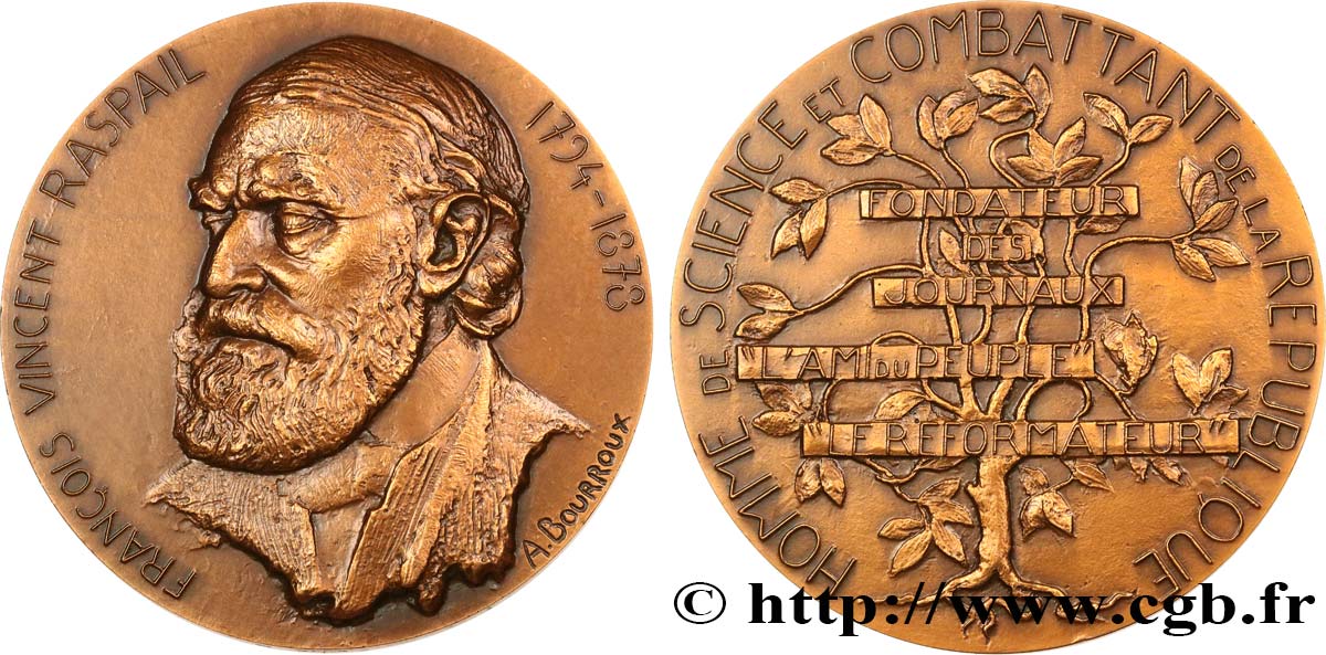SCIENCES & SCIENTIFIQUES Médaille, François Vincent Raspail AU