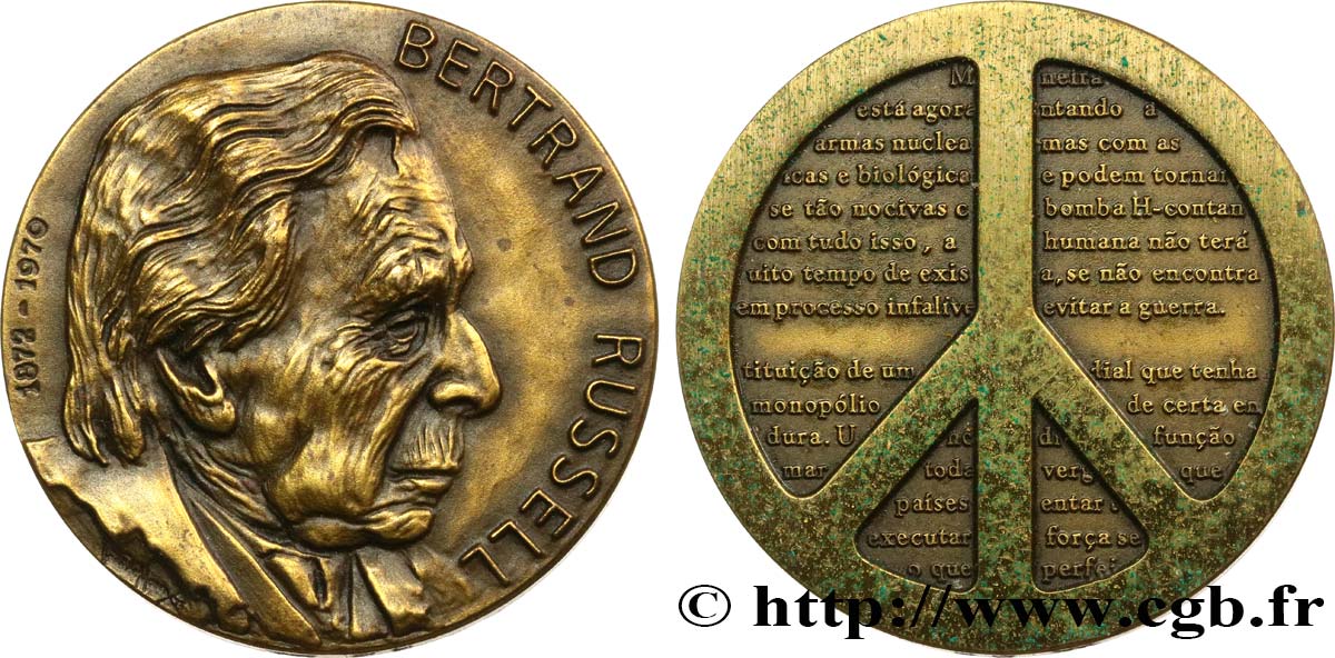 SCIENCES & SCIENTIFIQUES Médaille, Lord Bertrand Russell TTB+