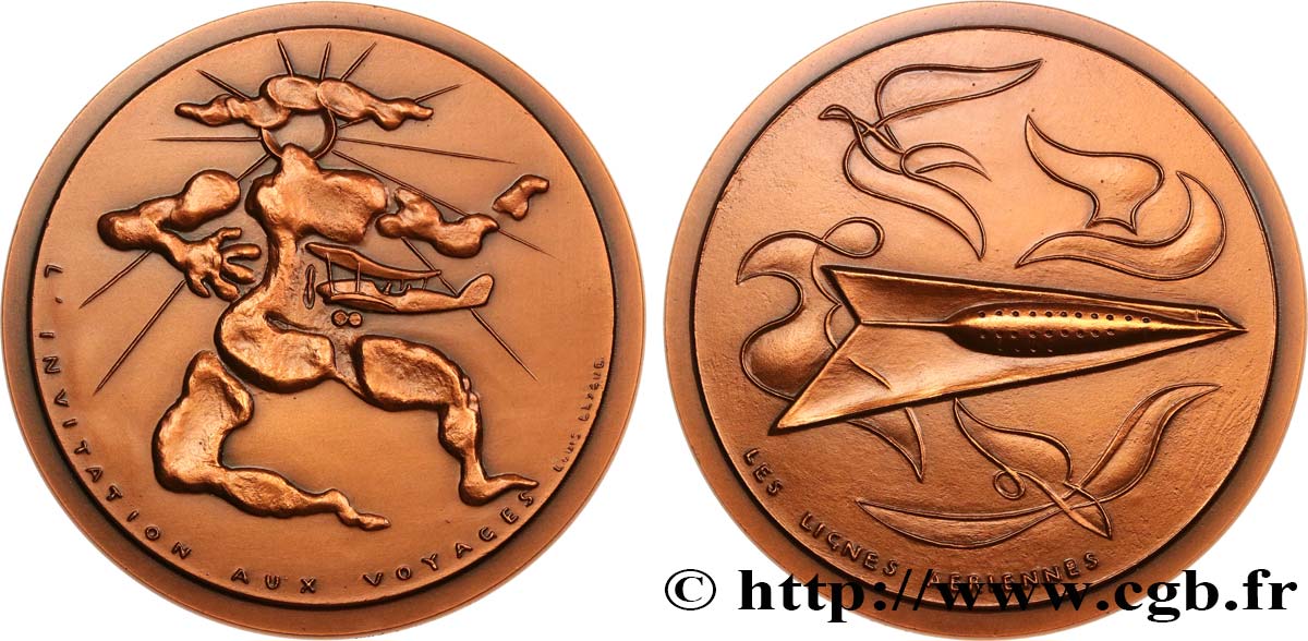 QUINTA REPUBLICA FRANCESA Médaille, Les lignes aériennes, n°1 EBC