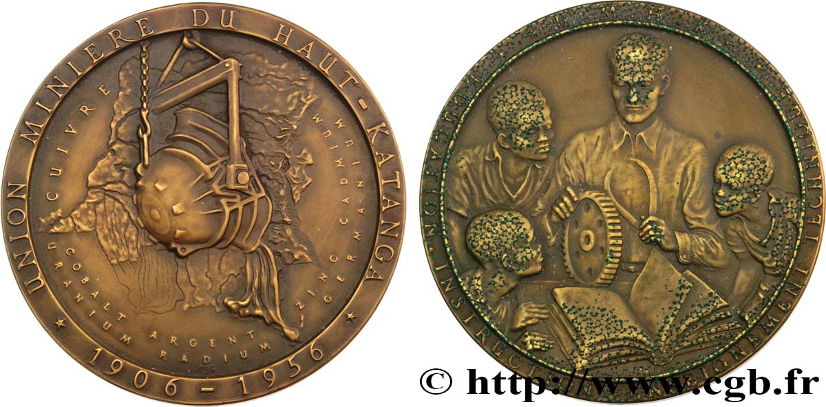 CONGO BELGA Médaille, Union minière du Haut-Katanga q.SPL