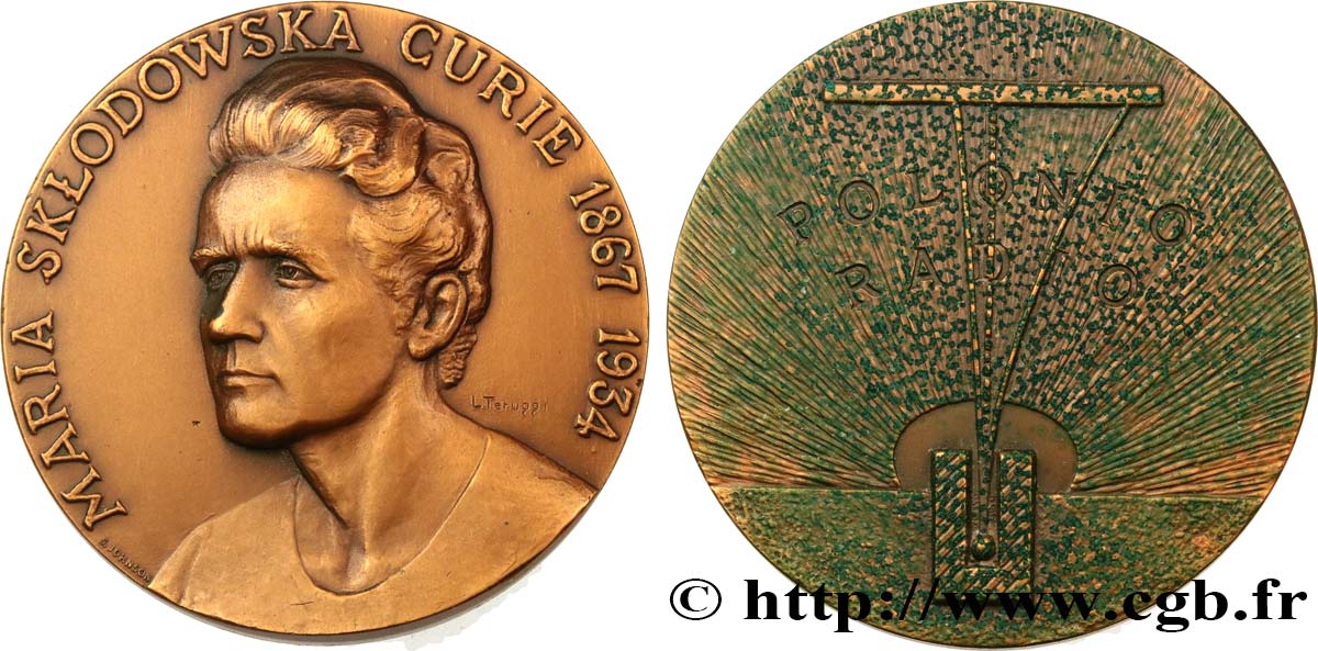 SCIENCES & SCIENTIFIQUES Médaille, Marie Curie q.SPL/BB