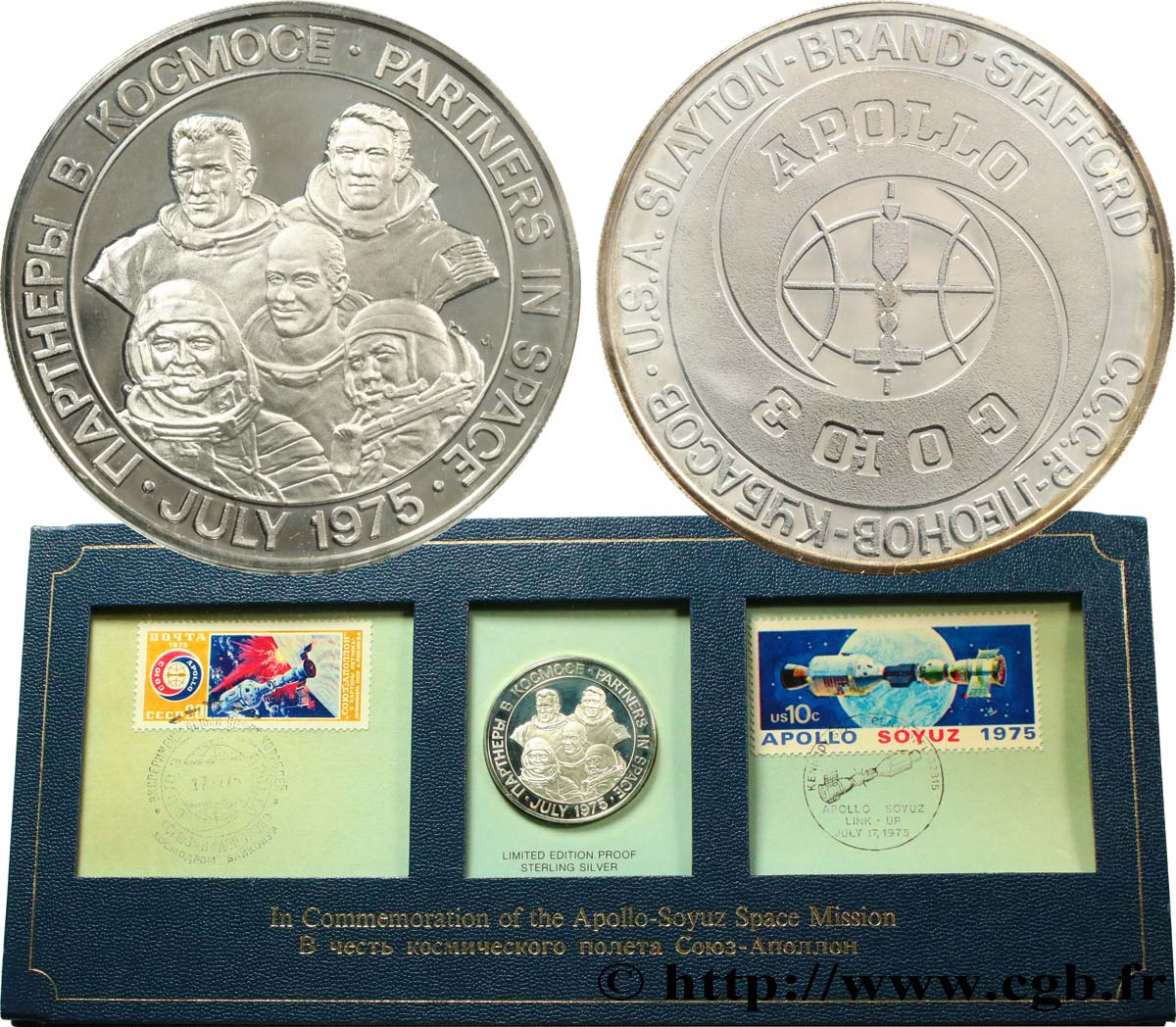 ESTADOS UNIDOS DE AMÉRICA Carte médaille, Commémoration de l’Apollo-Soyuz Space Mission FDC