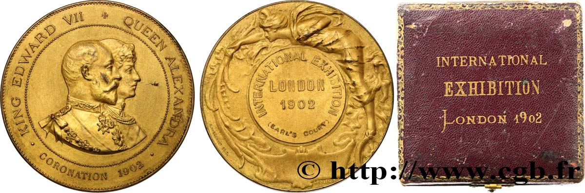 GRANDE-BRETAGNE - ÉDOUARD VII Médaille, Commémoration du couronnement, Exposition internationale BB