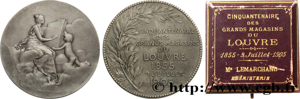 III REPUBLIC Médaille, Cinquantenaire des Grands Magasins du Louvre AU