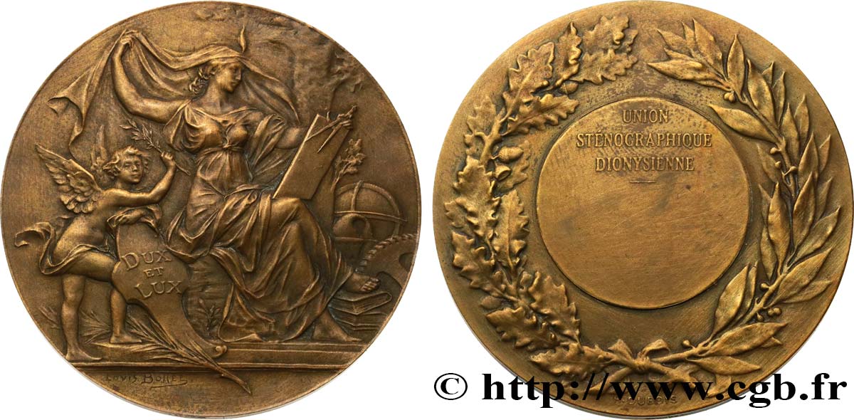 PRIX ET RÉCOMPENSES Médaille de récompense, Union sténographique Dionysienne q.SPL