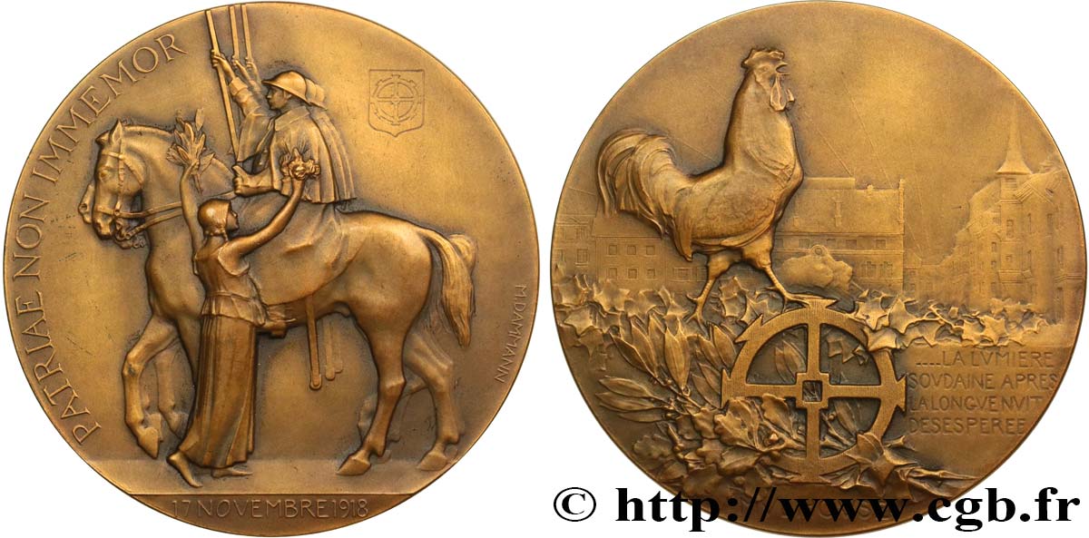 TERZA REPUBBLICA FRANCESE Médaille, Patria non Immemor, Retour de Mulhouse q.SPL