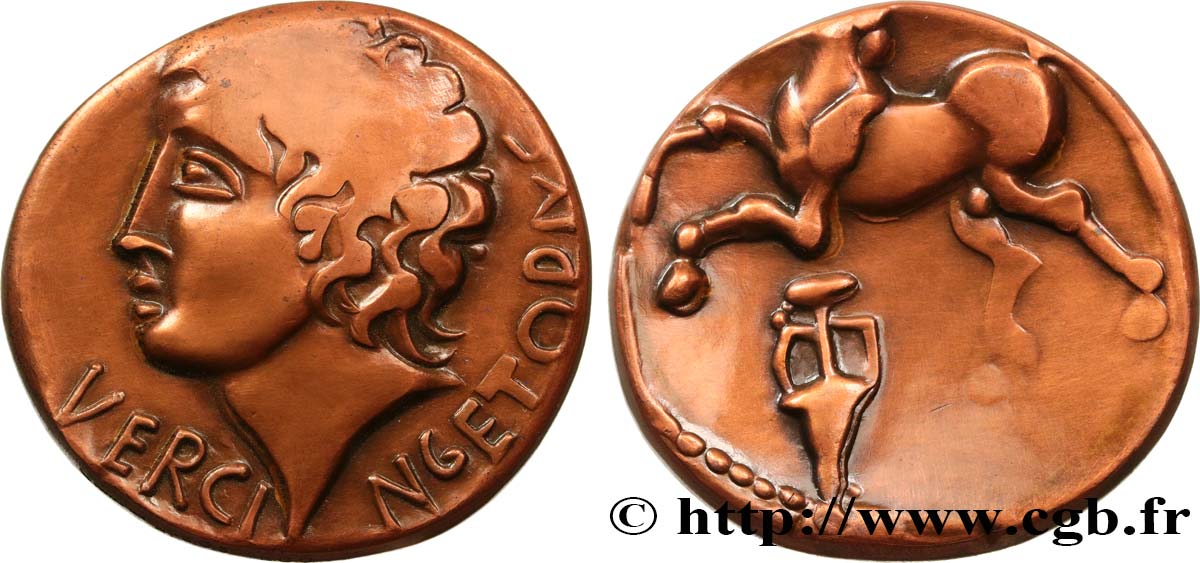 QUINTA REPUBBLICA FRANCESE Médaille antiquisante, Statère d’or de Vercingétorix q.SPL