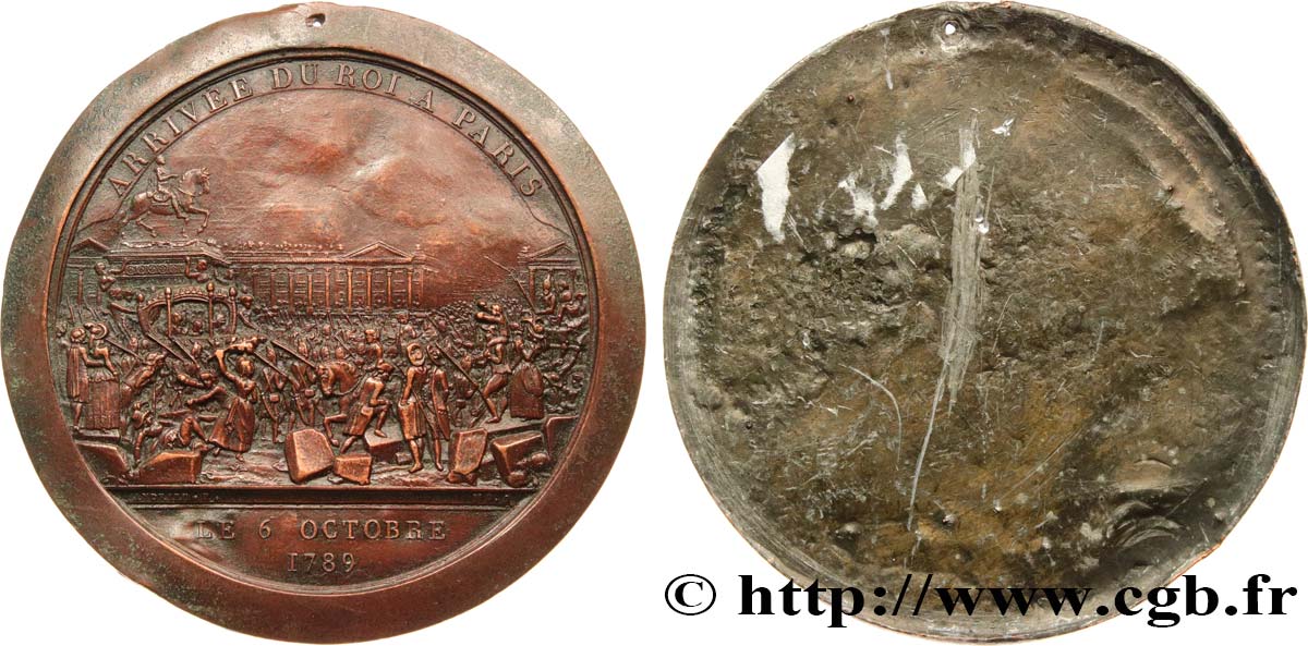 LOUIS XVI Médaille uniface, Arrivée du Roi à Paris XF