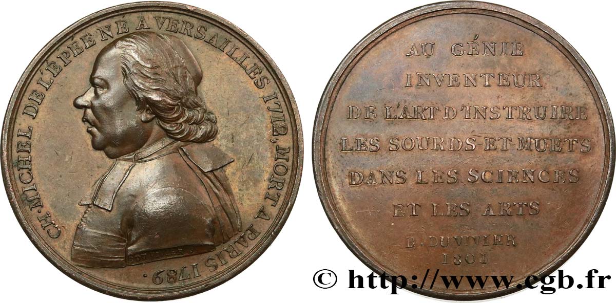 VARIOUS CHARACTERS Médaille, Charles-Michel de L Épée AU