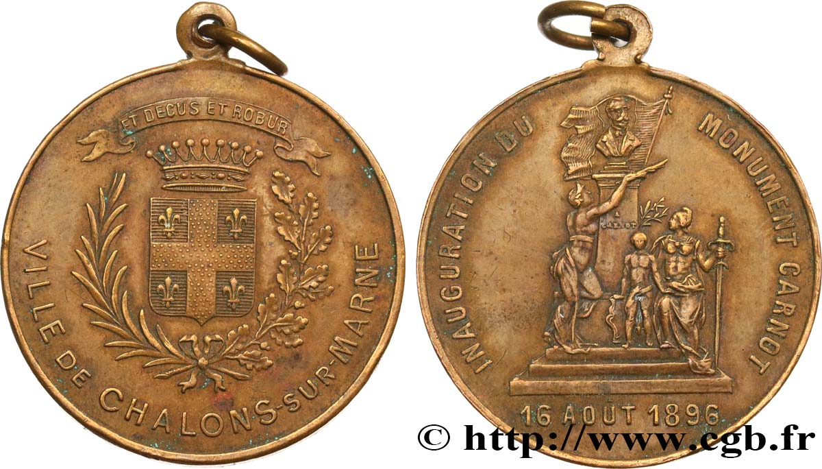 III REPUBLIC Médaille, Inauguration du monument Carnot XF