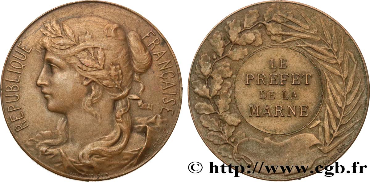 DRITTE FRANZOSISCHE REPUBLIK Médaille, Offert par le préfet de la Marne SS