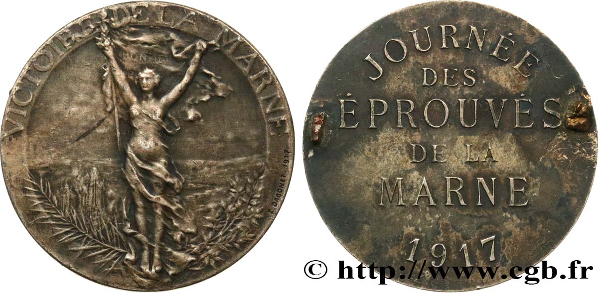 TERCERA REPUBLICA FRANCESA Médaille, Journée des éprouvés de la Marne BC+