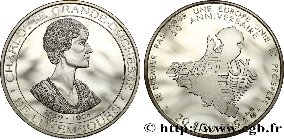 BENELUX Médaille, 20 Ecu, 50e anniversaire MS