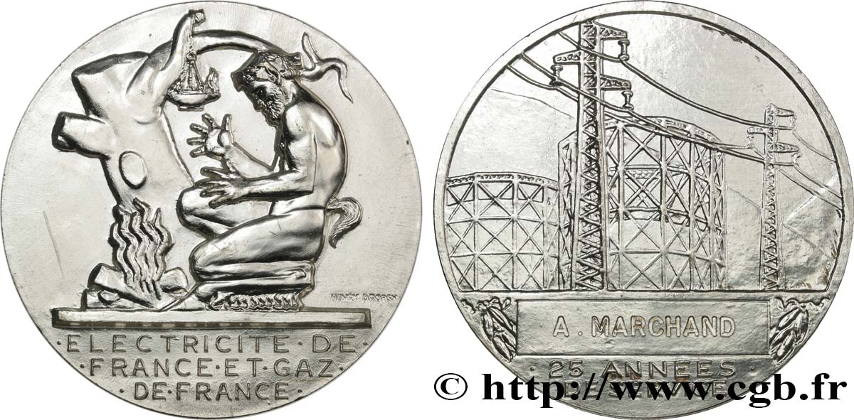 COMPANIES, INDUSTRIES AND MISCELLANEOUS TRADES Médaille de mérite EDF / GDF, 25 années AU