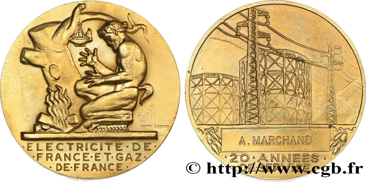 COMPANIES, INDUSTRIES AND MISCELLANEOUS TRADES Médaille de mérite EDF / GDF, 20 années AU
