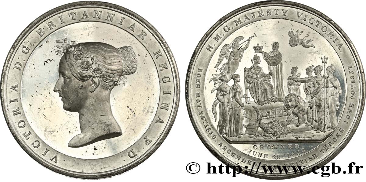 GRAN BRETAGNA - VICTORIA Médaille, Couronnement de Victoria q.SPL