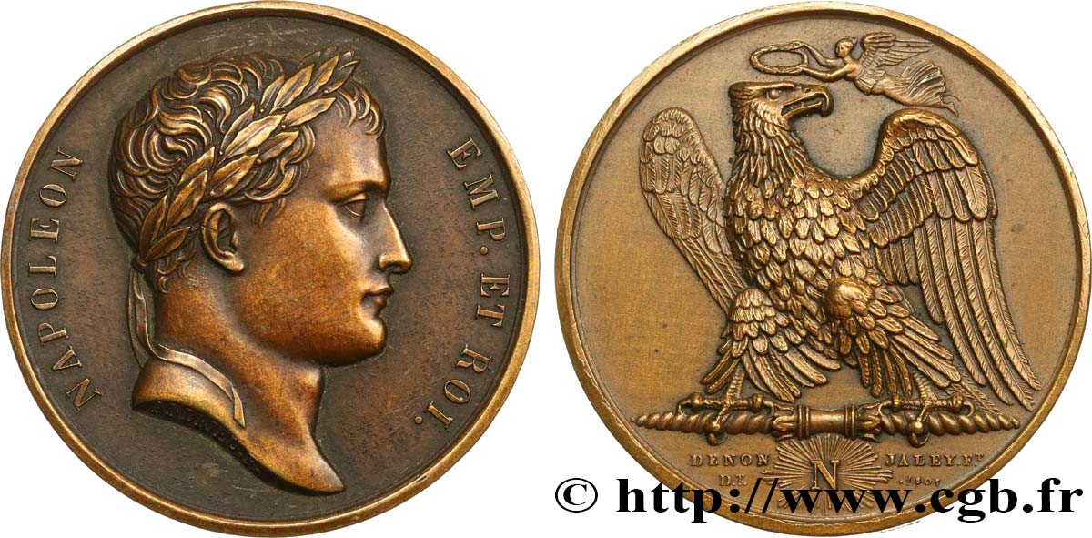 PRIMO IMPERO Médaille, Napoléon Empereur et Roi q.SPL