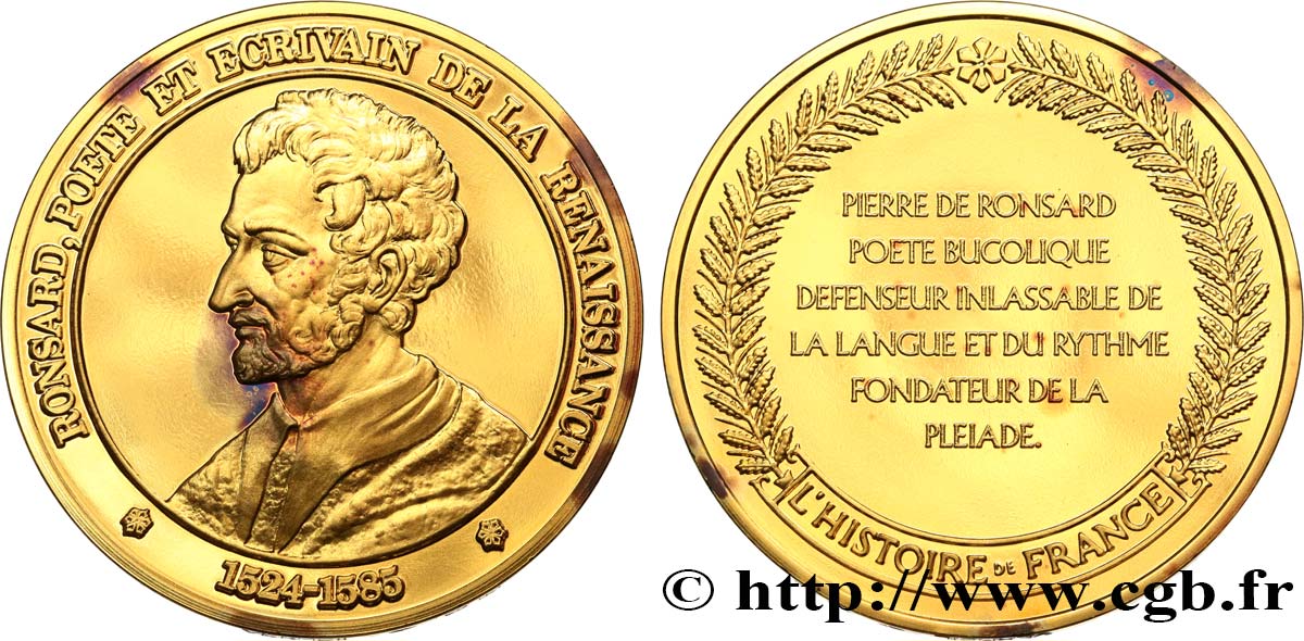 HISTOIRE DE FRANCE Médaille, Pierre de Ronsard MS